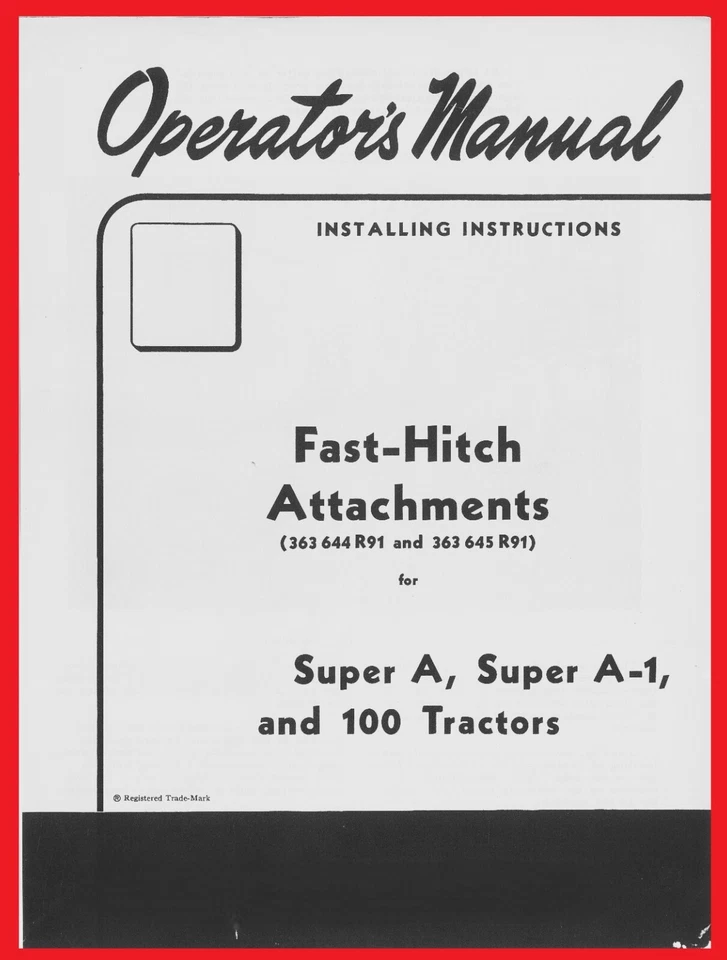 Farmall Enganche Rápido Manual 1 Punto Super A 100 130 140 IH Internacional 1pt SA  Foto 2 de 4