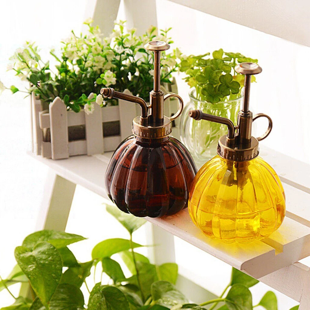 Flower Water Pot Decorative Pumpkin Shape Colorful Glass Water