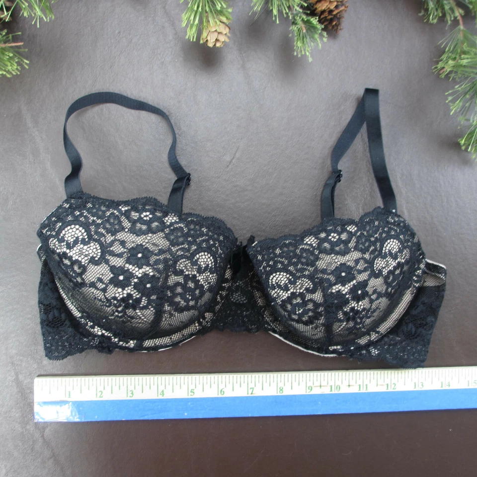 Sujetador Gilligan & O'Malley 36C Negro Encaje Acolchado Con Aros Cierre Ajustable *Nota Foto 2 de 4