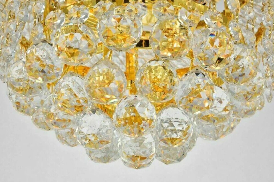 Crystal Balls Flush Mount Ceiling 3 Light Gold Bathroom Bedroom Lighting 10 in - Image 4 of 4