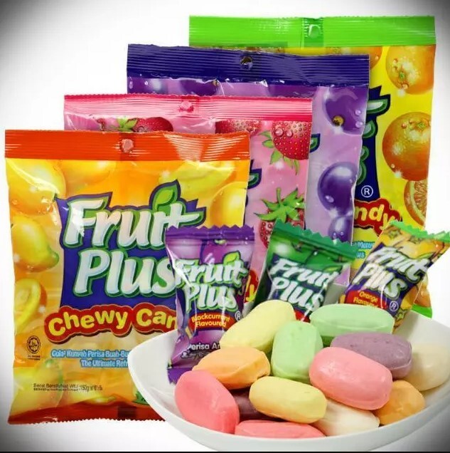 Fruit Plus Chewy Gummy Soft Candy ASSORTED FLAVOR 120 gram Halal