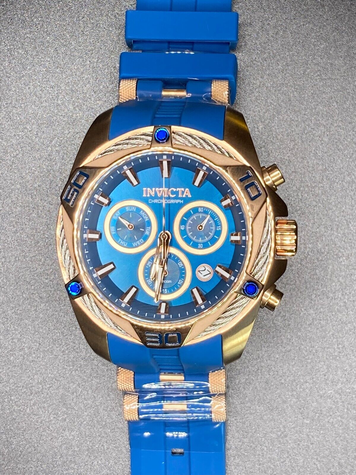 Invicta Men's 31318 Bolt Quartz Chronograph Blue Dial Watch for