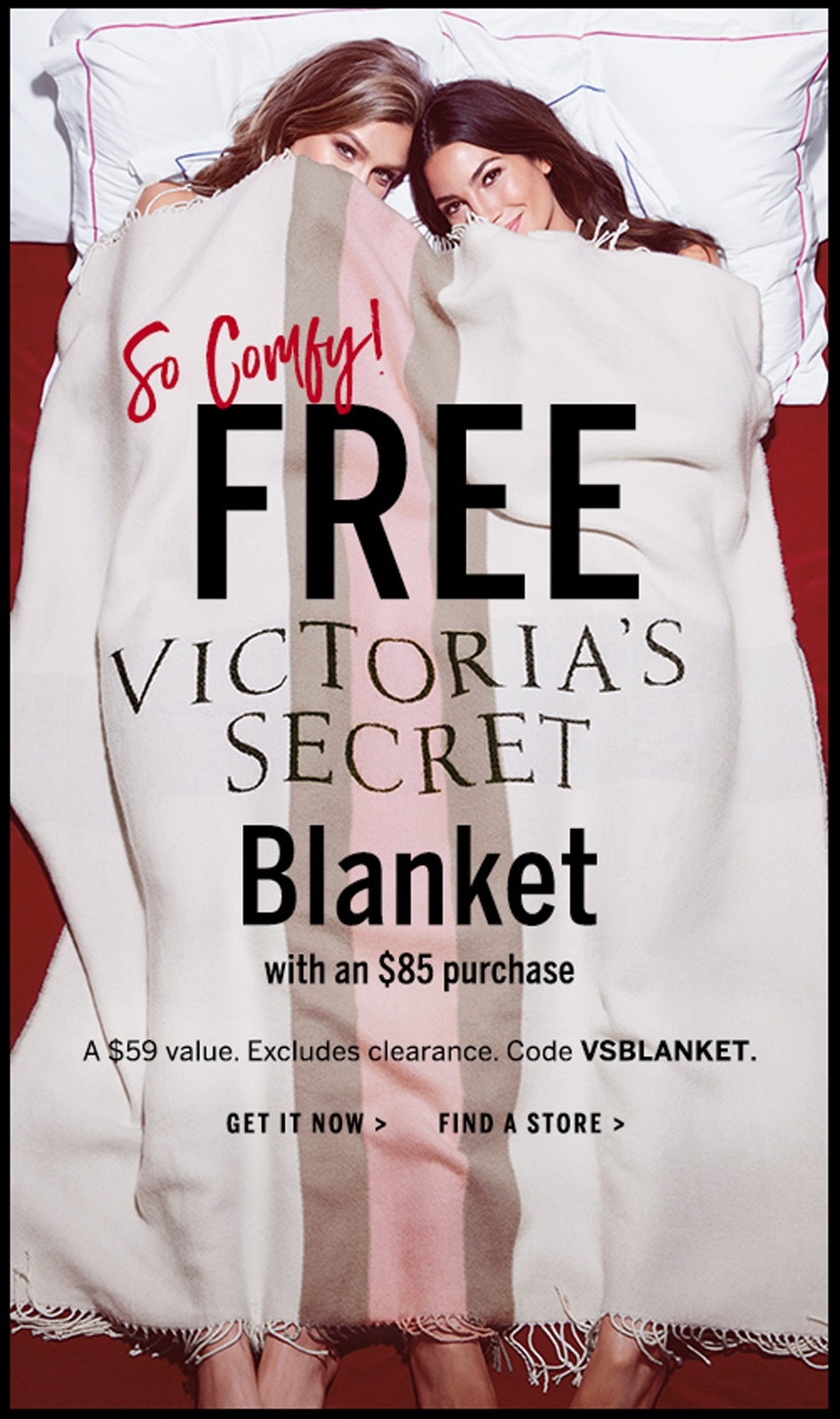 1 VICTORIAS SECRET BLANKET THROW HOLIDAY 2016 PASTEL WHITE PINK GRAY
