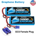 2pcs Yowoo 11.1V 5000mAh 150C 3S EC5 Lipo Battery Graphene for RC Car Drone Boat