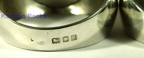 Paar Sampson Mordan & Co massive Sterlingsilber Serviette Serviette Siegelringe - Bild 14 von 19