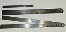 Vintage  Steel Rules Rulers x3 - Folding 2ft , one 1ft, one 6” /15cm Engineers