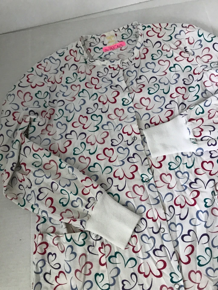 Blusa Médica Mujer Manga Larga Corazones S/M Excelente Foto 2 de 4