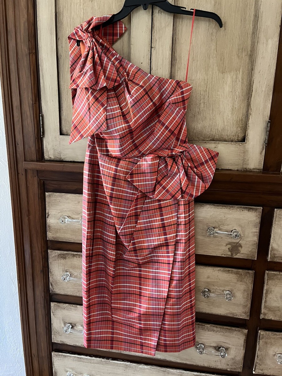 j crew red plaid dress Long-sleeve Tie-waist Shirt-dress In Tartan For Women