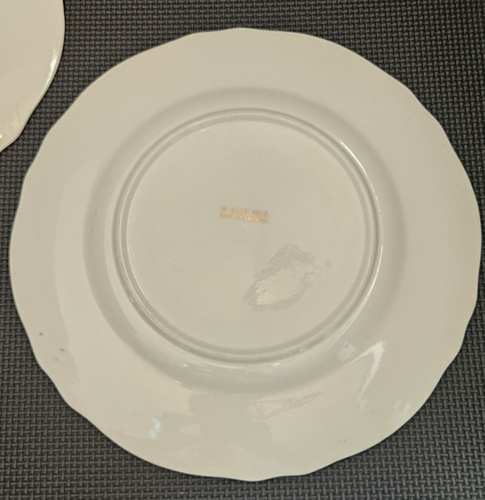 (2) Triumph Limoges-American Meissen Rosso Rosa Oro 22kt 11" Servizio Piatti Tritatutto - Foto 8 di 16