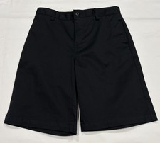 LANDS  END Boy  s Flat Front Black Shorts 10.25  Inseam Size 16 12 years 