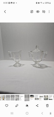 Jeanette Glass Baltimore Pear Cream And Sugar Set