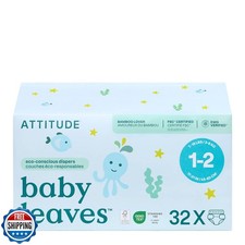 ATTITUDE Eco-Conscious Disposable Diapers, EWG Verified, Size 1/2 7-17 lbs ,