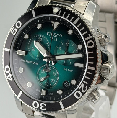 TISSOT Seastar 1000 Chronograph Green Dial Men's Watch T120.417.11.091.01