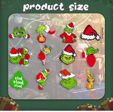 Grinch Hanging Christmas Ornament Set of 10 Plastic 3.9in Multicolor Mixed