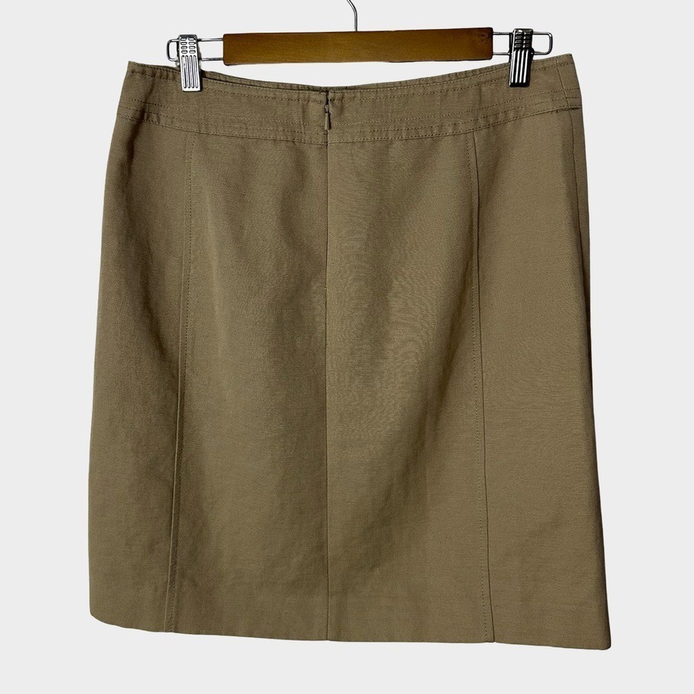 Tory Burch Utility A-Line Skirt Tan Khaki Size 8 Preppy Classic Minimalist thumbnail 4