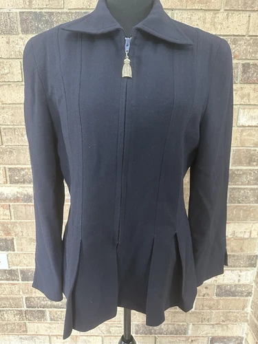 BELLISSIMA giacca Christian Dior full zip NAVY donna taglia 8 stile peplum