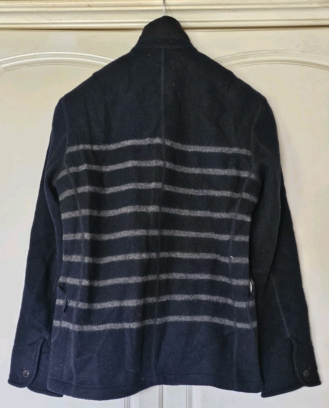 PAUL SMITH Jacket Coat Mens M Reg Fit Wool Blend Blue Grey Stripe Rrp £475 image 4