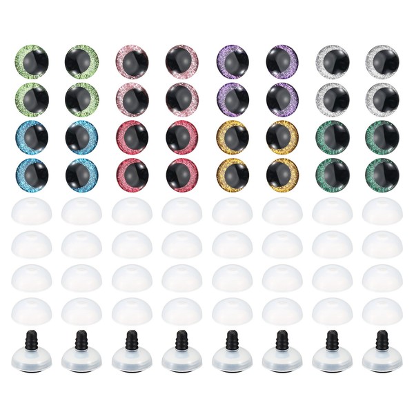 30 Mm Blitz-Sicherheitsaugen, 48Er-Set, Bunte HäKel-Sicherheitsaugen, 8 Farben-image