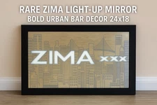 Rare ZIMA Light-Up Mirror – Retro Vibe Meets City Lights Wall Decor 24” X 18”