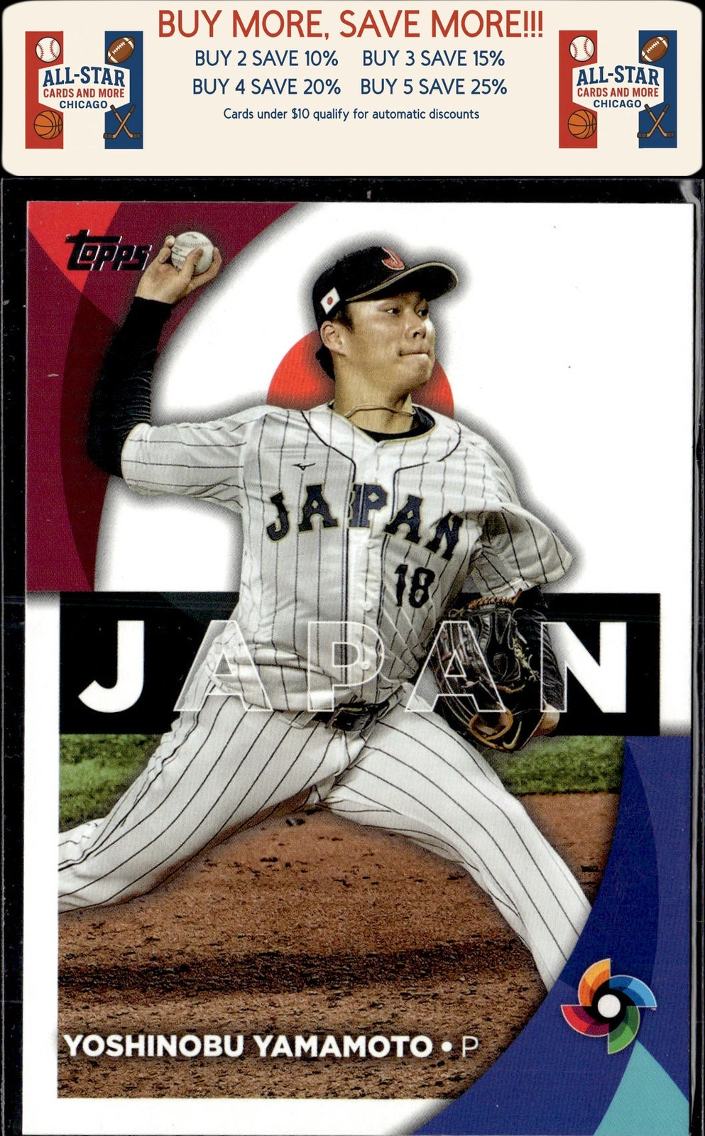 2023 Topps #WBC-56 Yoshinobu Yamamoto 2023 World Baseball Classic Stars Japan