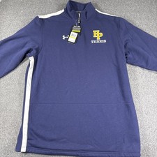 Under Armour Golf Mens Medium Quarter Zip Navy Blue Pullover Sweater Active NEW