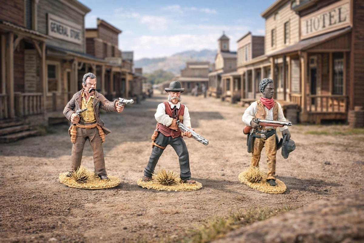 Figurine Elastolin Ougen – Cowboy Bandit Farwest – Réf. 7000 – 7 Cm (Allemagne)