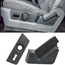 2PCS Compatible with Ford F150 Seat Trim Cover Panel  Seat Switch Steel Grey