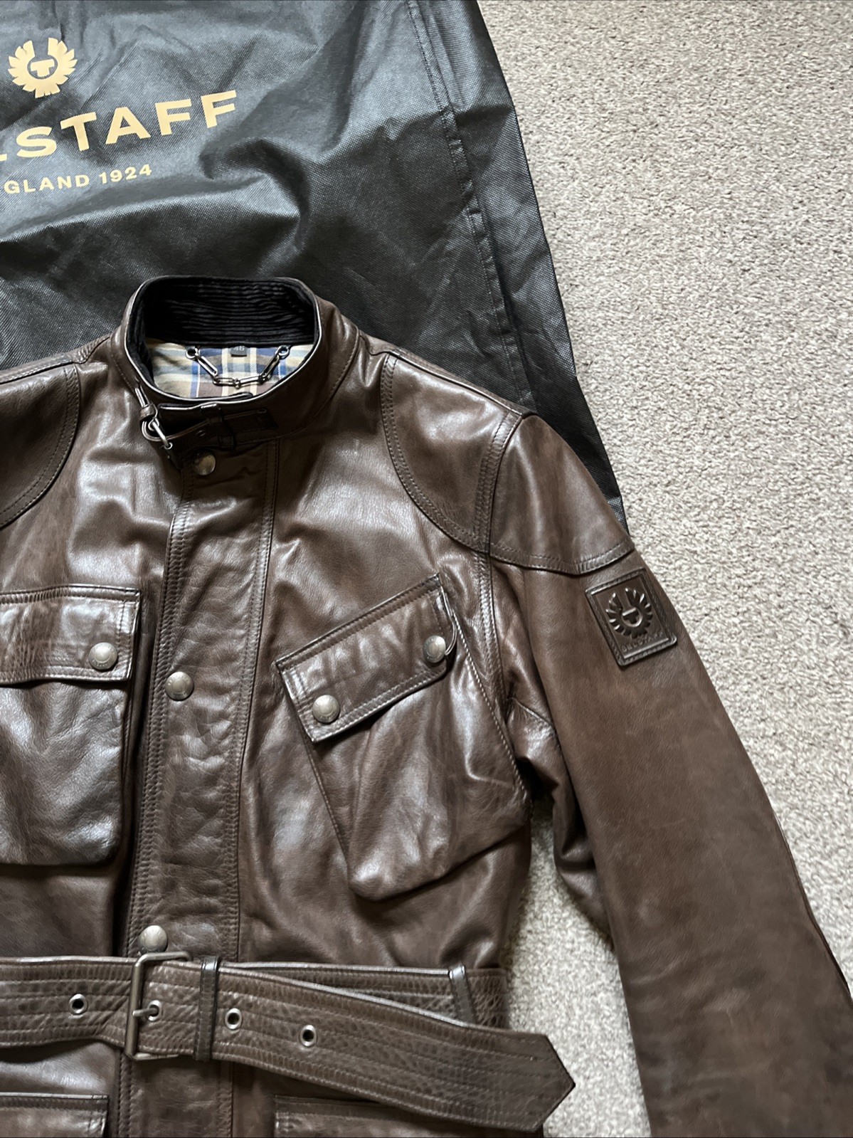 BELSTAFF PANTHER 1966 JACKET DARK BROWN Small UK36 /IT46 TRIALMASTER  RRP£1345 image 2