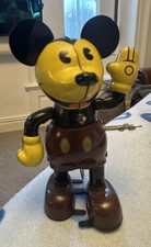 Vintage Disney Mickey Mouse Wind-Up Tin Plate Toy Figure Retro Young Epoch