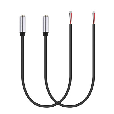2-Pack  3.5Mm Female Jack to Bare Wire Open End TRS 3 Pole Stereo 1/8'' 3.5Mm Jac
