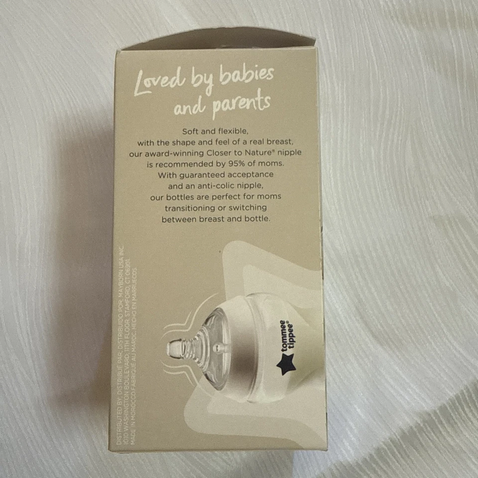 Tommee Tippee Closer to Nature Baby Bottle 9 fl oz slow flow BPA free anti-colic - Image 4 of 4