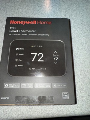 Honeywell Home X8S Smart Thermostat IAQ Control Black - Model X8VMC8B  NEW