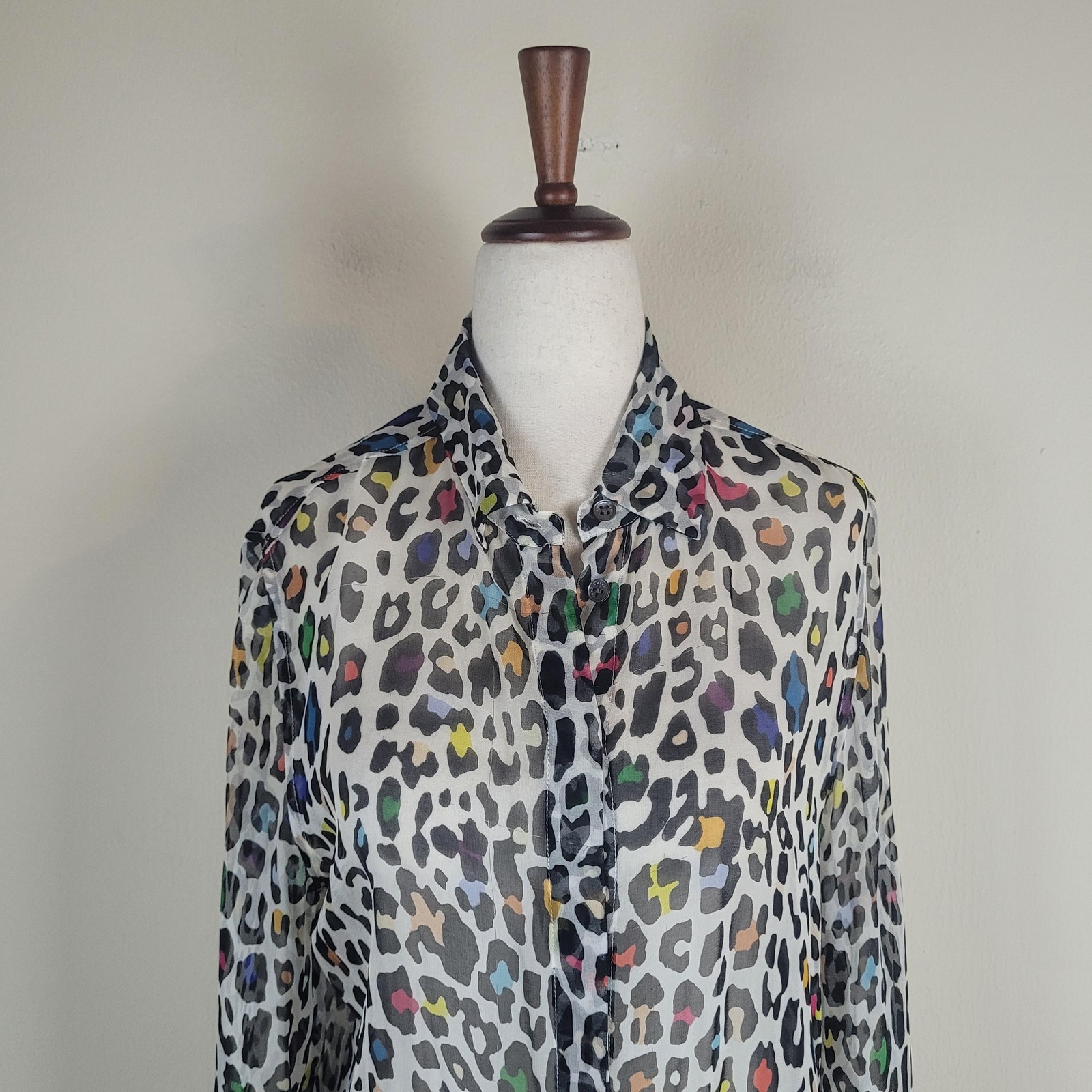 Equipment Blouse Small Multicolor Leopard Print S… - image 2