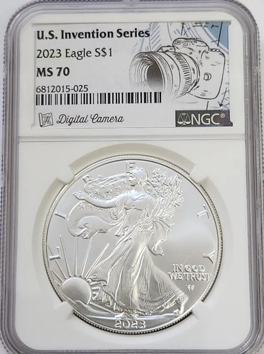 2023 Silver Eagle NGC MS70, U.S. Innovation Series Digital Camera