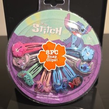 Disney Lilo  Stitch Stitch 8pc Glitter Snap Hair Clips Set for Girls