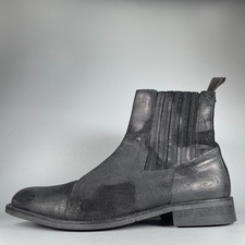 DONALD J. PLINER Enos I20 Men's 10 Black Leather Pull On Chelsea Boot Casual EUC