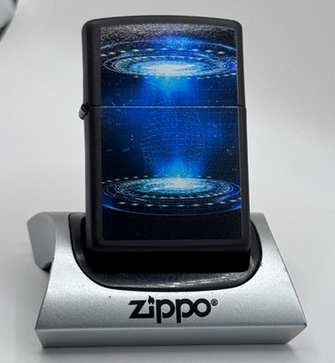 GENUINE Zippo BLACK LIGHT ALIEN VESSELS Black Matte NEW IN BOX FAST POST