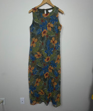Vintage AGB Chiffon Maxi Dress Size 14 Forest Fairy Floral Boho Romantic Y2K