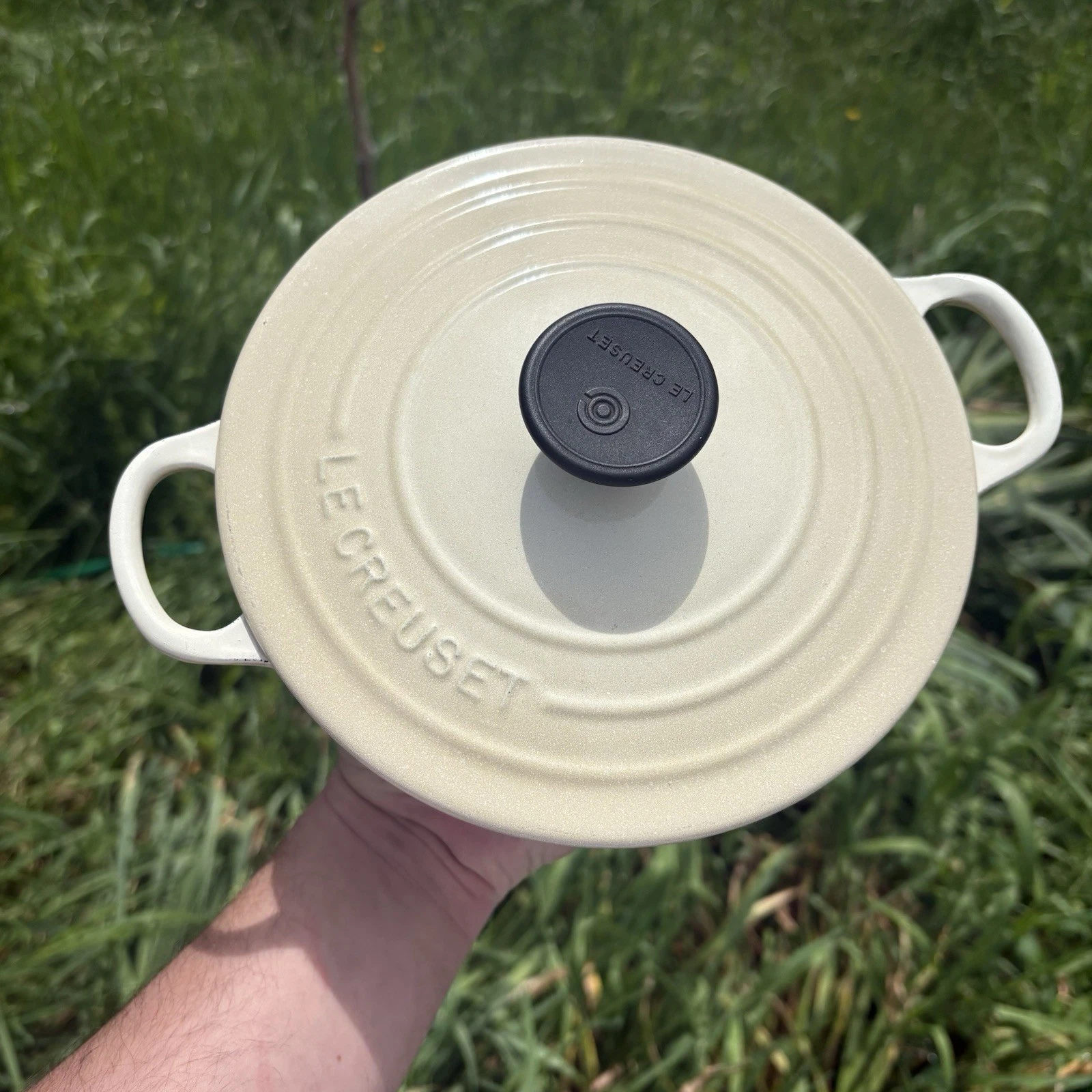 Le Creuset White Cream Enamel Cast Iron Dutch Oven with Lid, #18 2 QT
Opens in a new window or tab