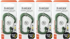 Nite Ize SlideLock Aluminum Carabiner 3 - Olive 4-Pack 
