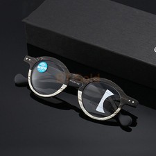Anti blue ray intelligent Round progressive multifocal wood Reading glasses