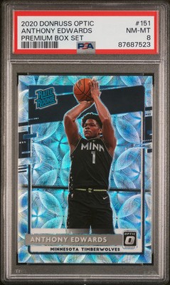 2020 Panini Donruss Optic Anthony Edwards #151 Premium Box Set /249 PSA 8