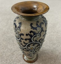 George Tinworth Doulton Lambeth Jugendstil Vase antik floral um 1891-1901