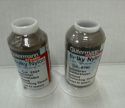 2 Gutermann Bulky Nylon Thread Overlocking Textured Color 8790 Tan 120 Italy NEW