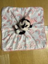 Disney Baby Minnie Mouse Lovey Security Blanket Pink Satin Back 14 x 14