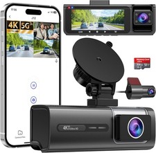 3 Channel 5G WiFi Dash Cam, 4K 1080P 1080P Dash Cam Front and Rear with 64GB ...