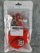 Mario Silicone Earbuds Case Cover with Keychain Charms   Red   New