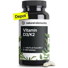 Vitamin D3 K2 Depot 180 Tabletten Premium Qualität K2VITAL® von Kappa 99,7 …