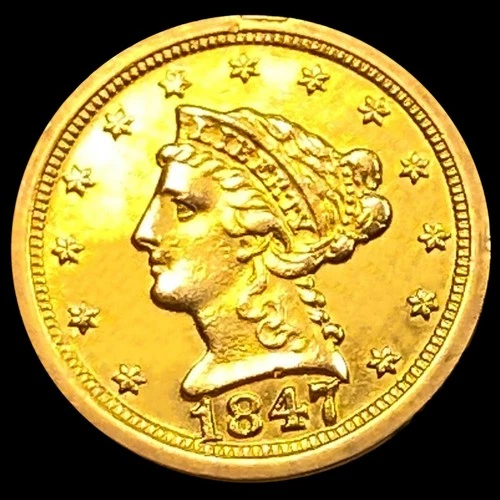 1847-O $2.50 Gold Quarter Eagle Coin CHOICE BU