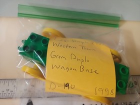 Lego Duplo 2435 Western Town Green Duplo Wagon Wheel Base Part Only